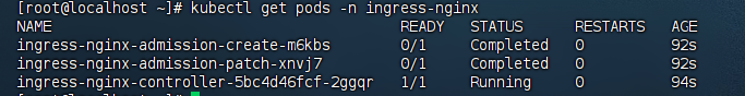 ingress-nginx pods running